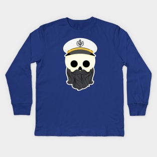 Bearded Sailor Skull Kids Long Sleeve T-Shirt